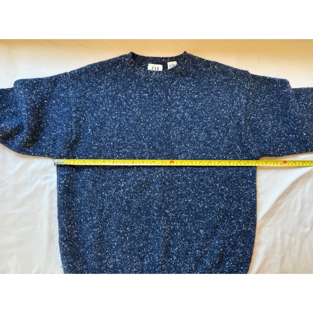Vintage Gap Wool Blend Marled Knit Crewneck Sweater Navy Blue Speckled Small - Picture 3 of 5
